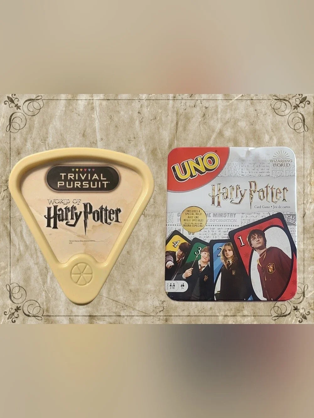 WORLD OF HARRY POTTER TRIVIAL PURSUIT HASBRO & UNO HARRY POTTER EDITION MATTEL